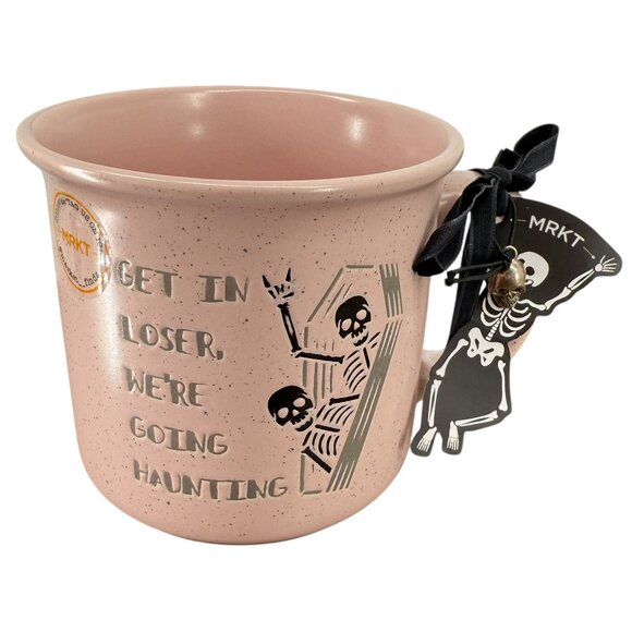 Halloween Mean Girls Get In Loser, We're Going Haunting Skeleton Coffin Pink Mug - Picture 2 of 16